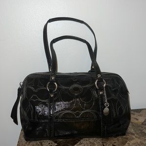 Coach Black patent leather satchel purse